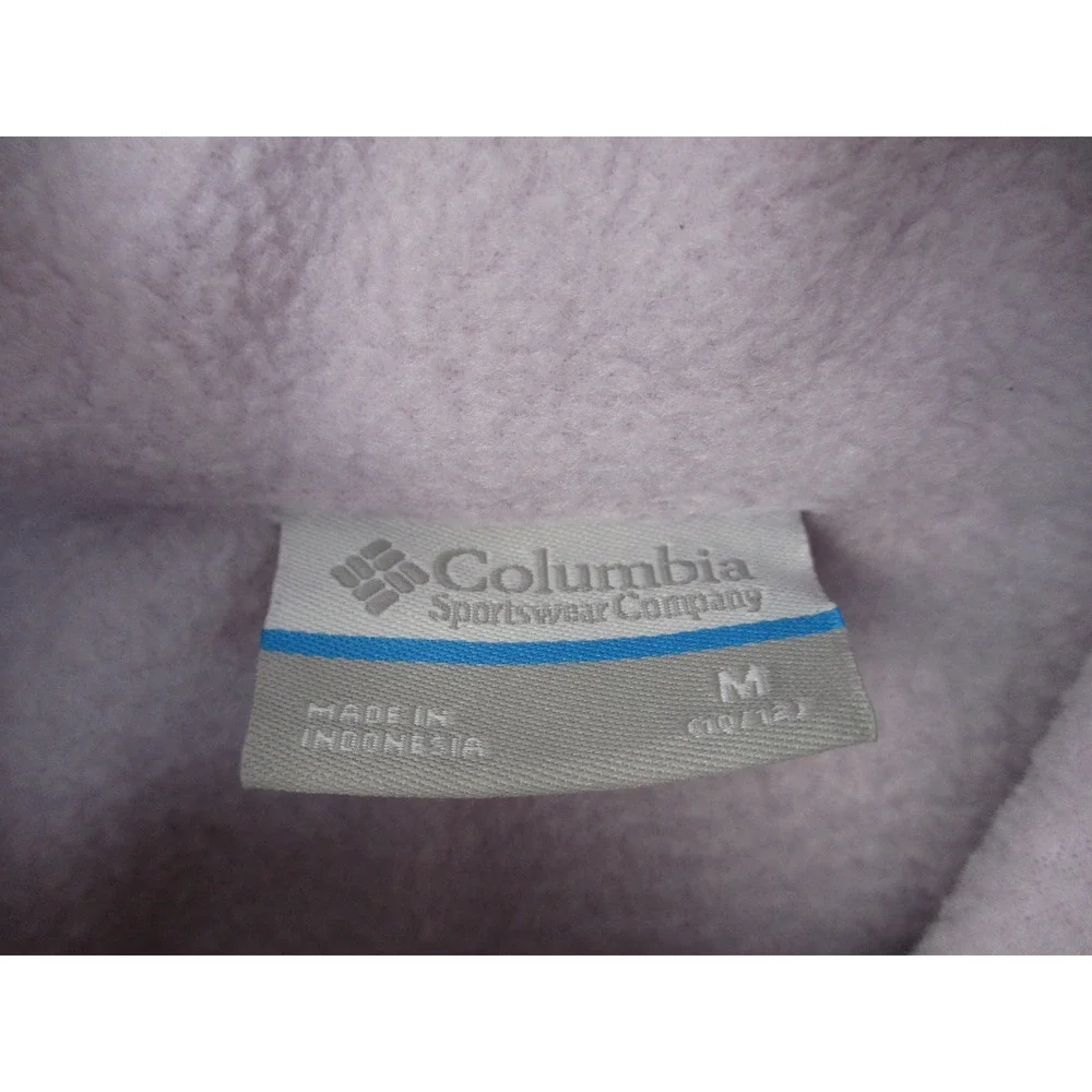 Columbia Jacket Kids Medium 10/12 Purple Hybrid Fleece Quilted Full Zip Utility